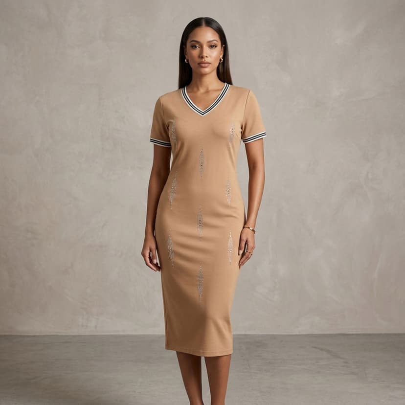 Midi Gown Short Sleeve