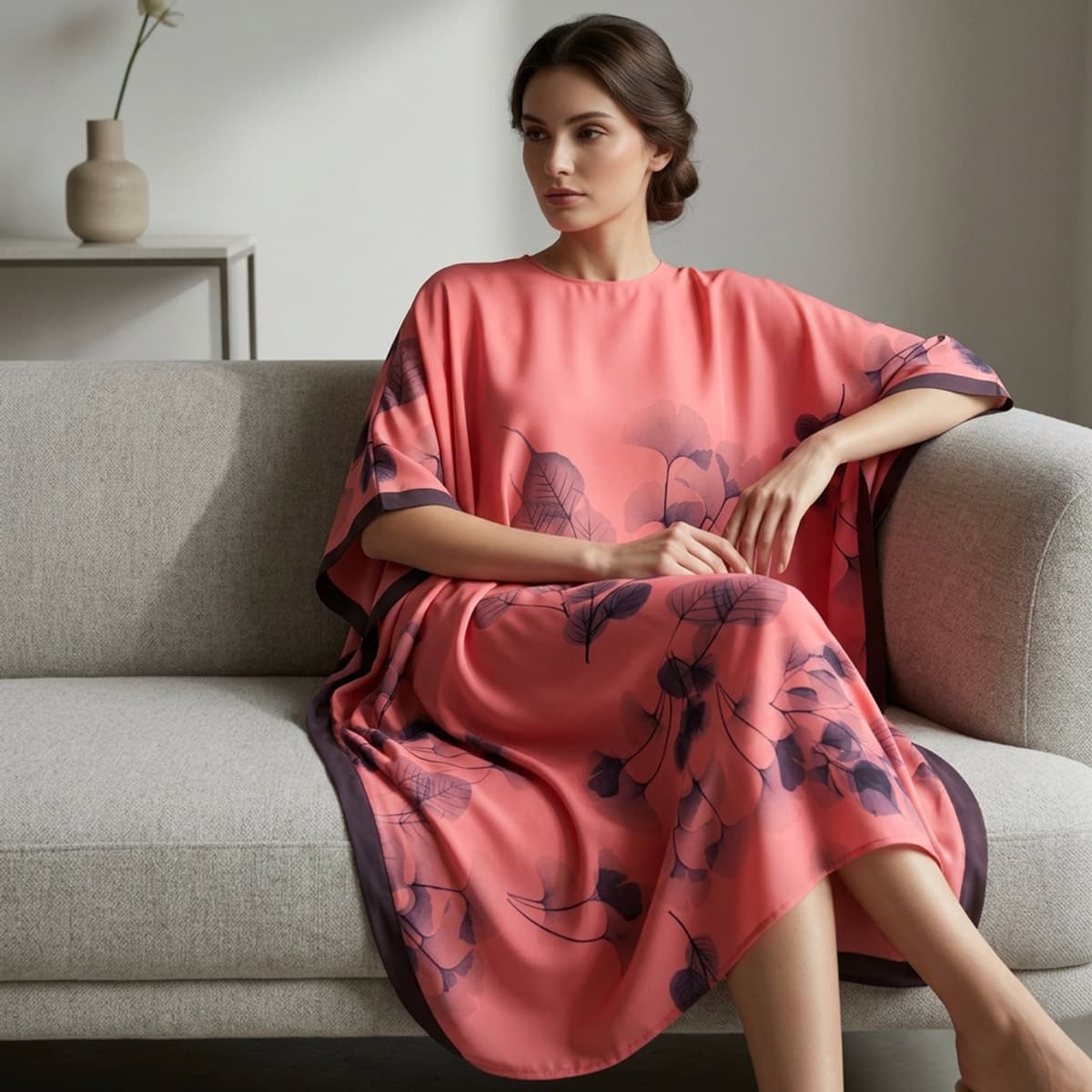 Ladies Jalabia-Coral-FREE SIZE