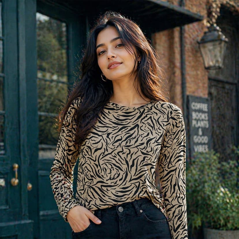Ladies Printed Blouse Long Sleeve