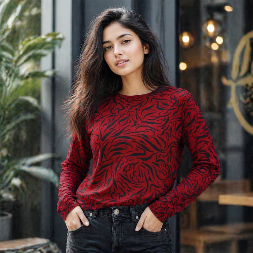 Ladies Printed Blouse Long Sleeve