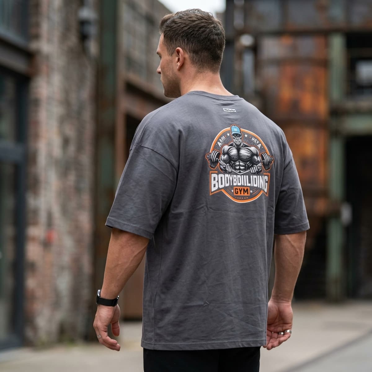Mens Plus Size T-Shirt-Charcoal-3XL