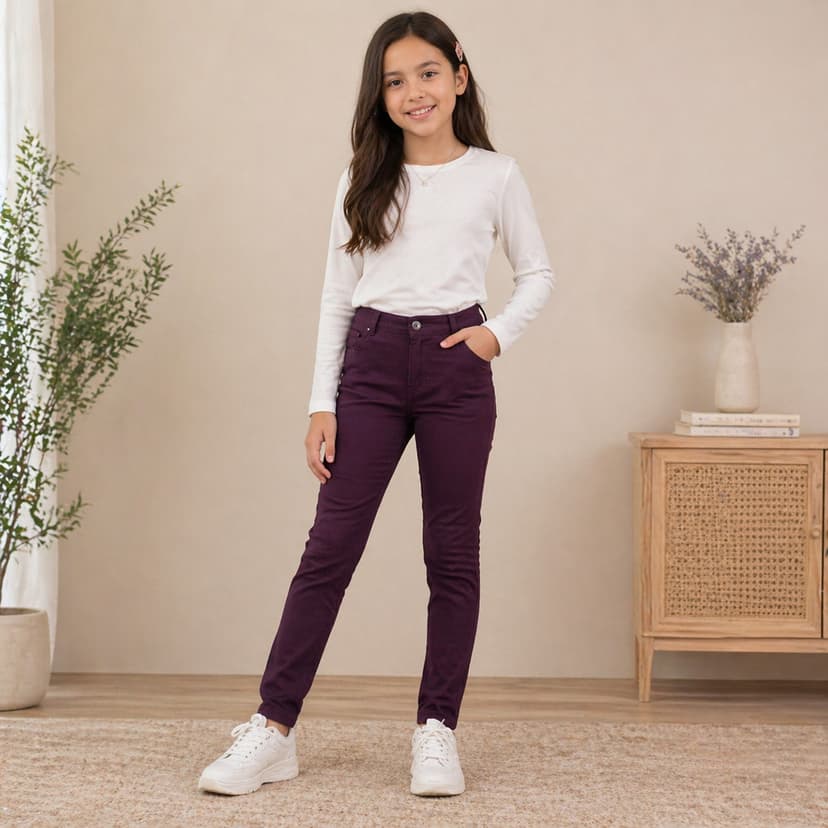 Girls Plain Cotton Pant