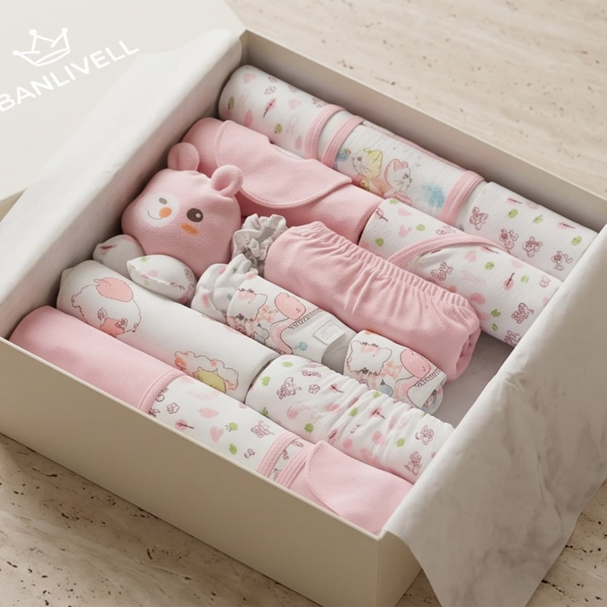 Baby Gift Set 18 Piece-Pink
