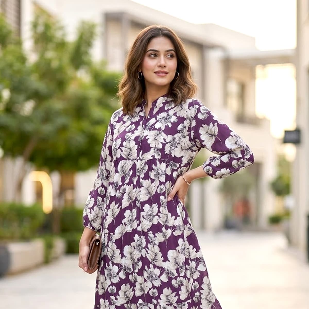 Ladies Kurti-Purple-XXL