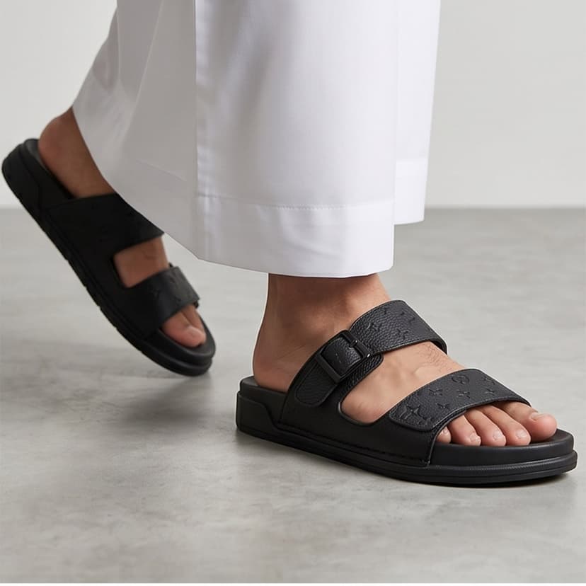 Men PU Slip-On Slippers