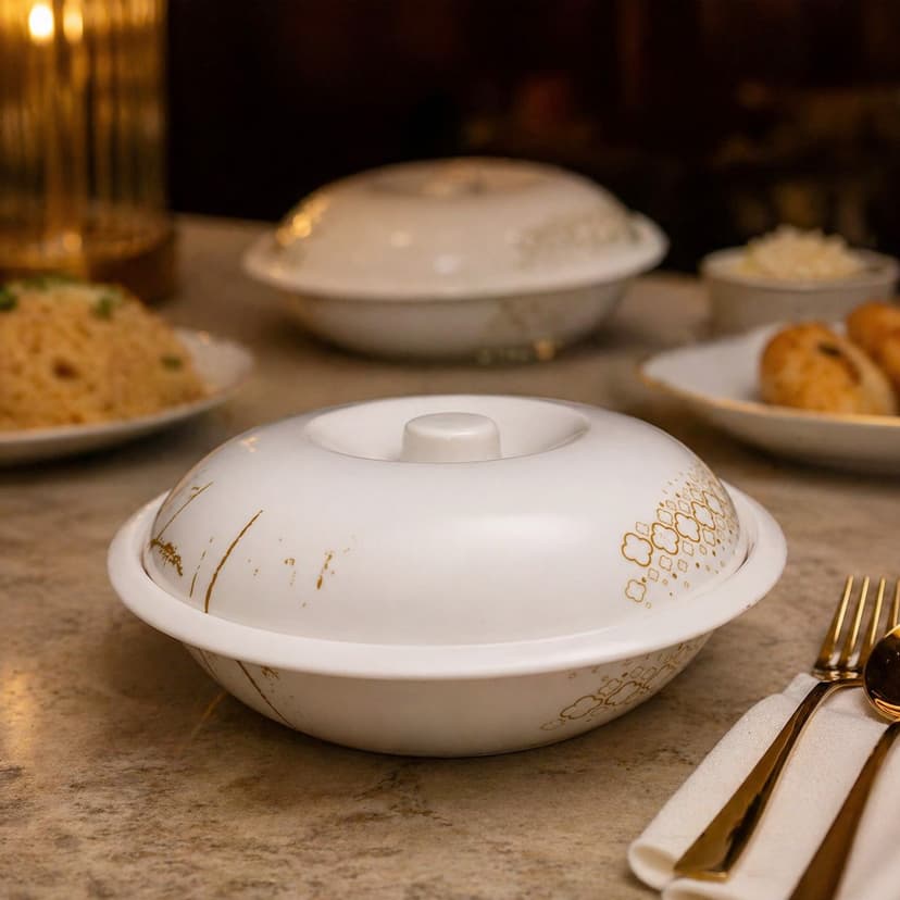 Melamine Bowl with Lid 10 Inch