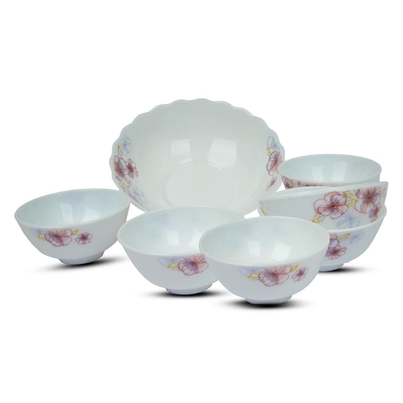 Opalware Glass Bowl Set 7 Piece