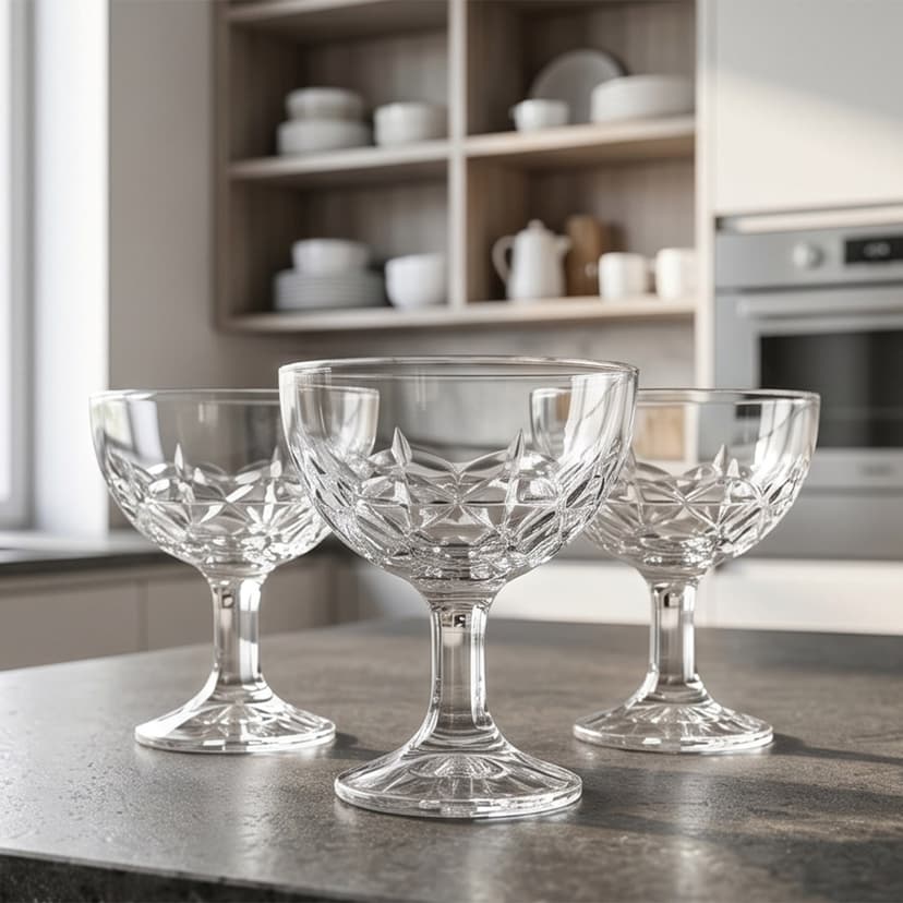 Glass Ice Cream Bowl Set 3 Piece