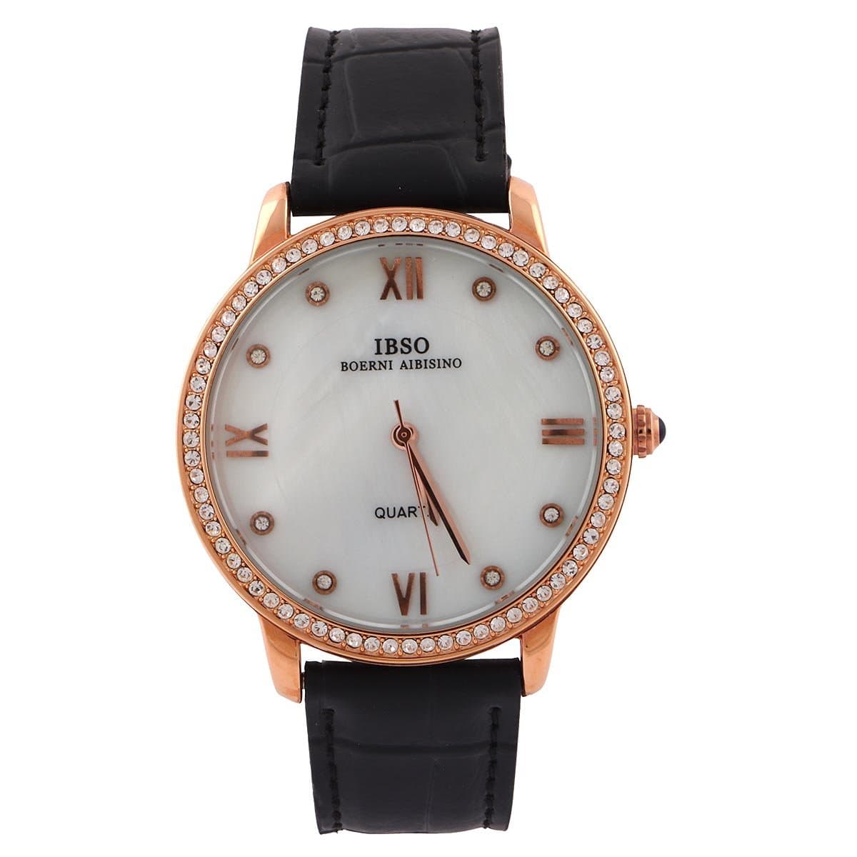 Ibso Ladies Leather Strap Analog Watch W-3818G0