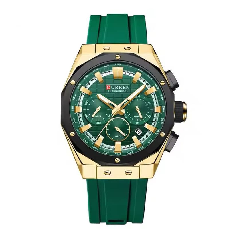 Gents Rubber Watch Green