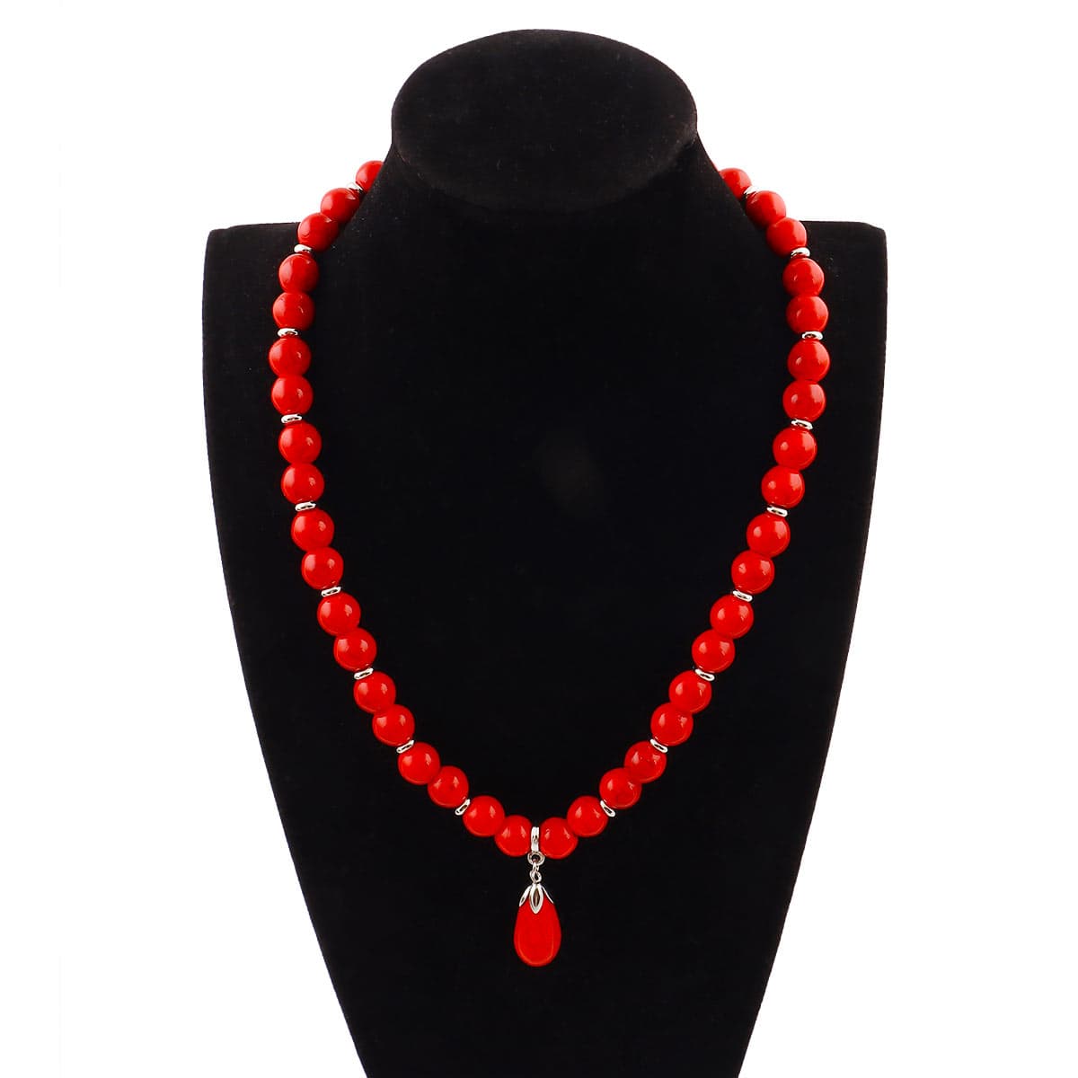 Ladies Stone Necklace Red - Gz-La-4