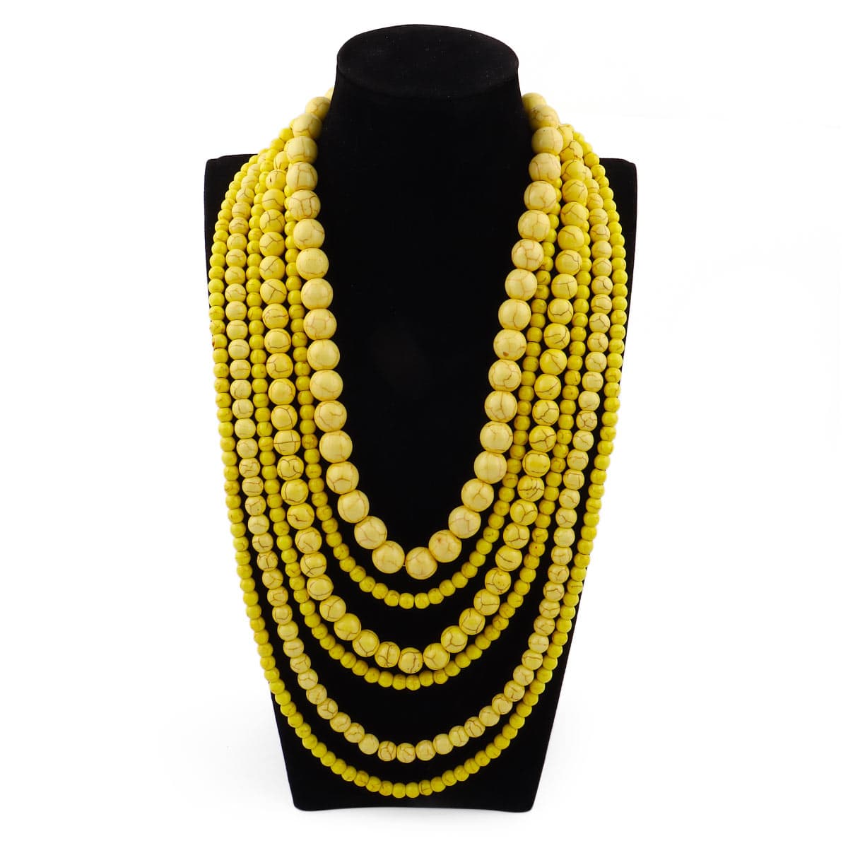 Ladies Stone Necklace Yellow - Gz-La-7