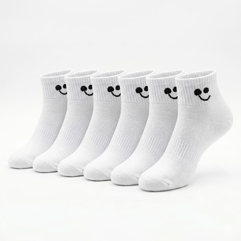Ladies Socks with Smiley Face Design 3pcs