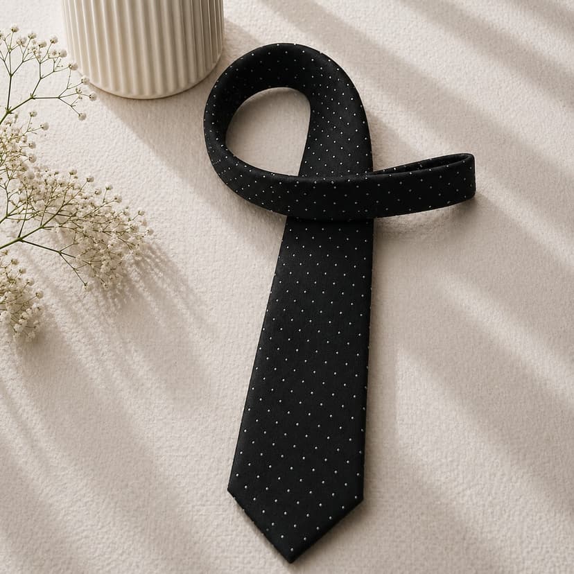 Men Slim Fit Tie 7cm Black Printed