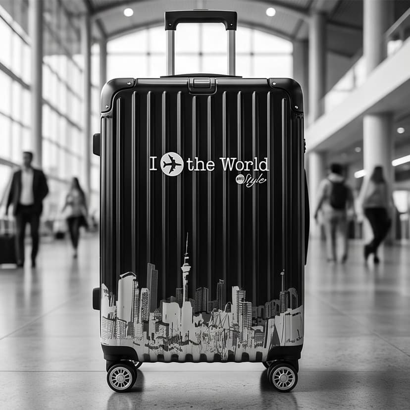 Hard Printed Trolley Bag Set