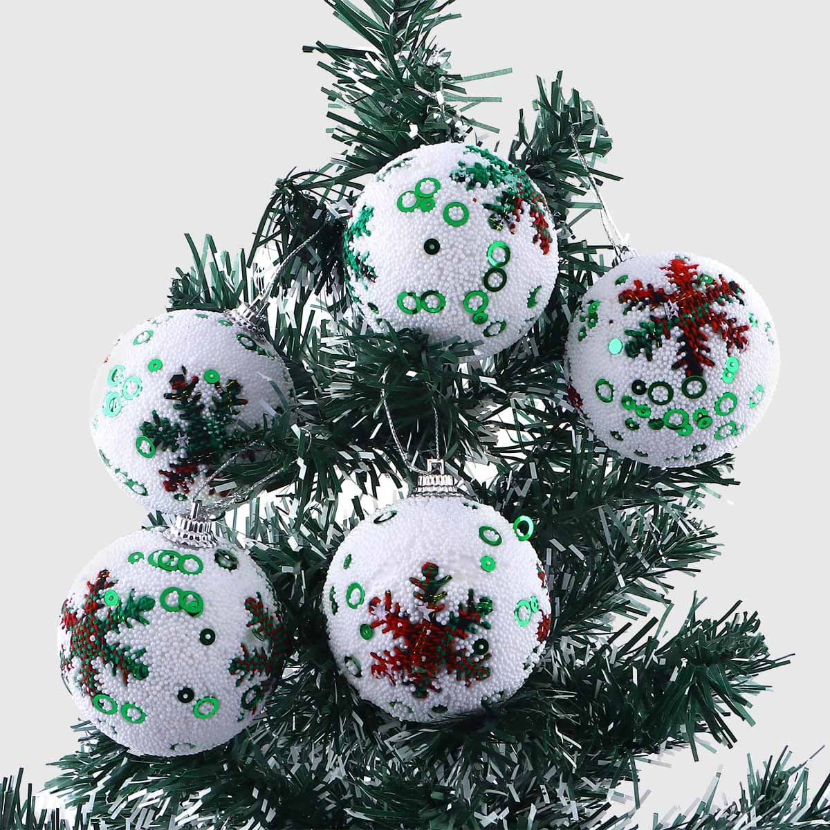Christmas Decoration Bauble White & Green