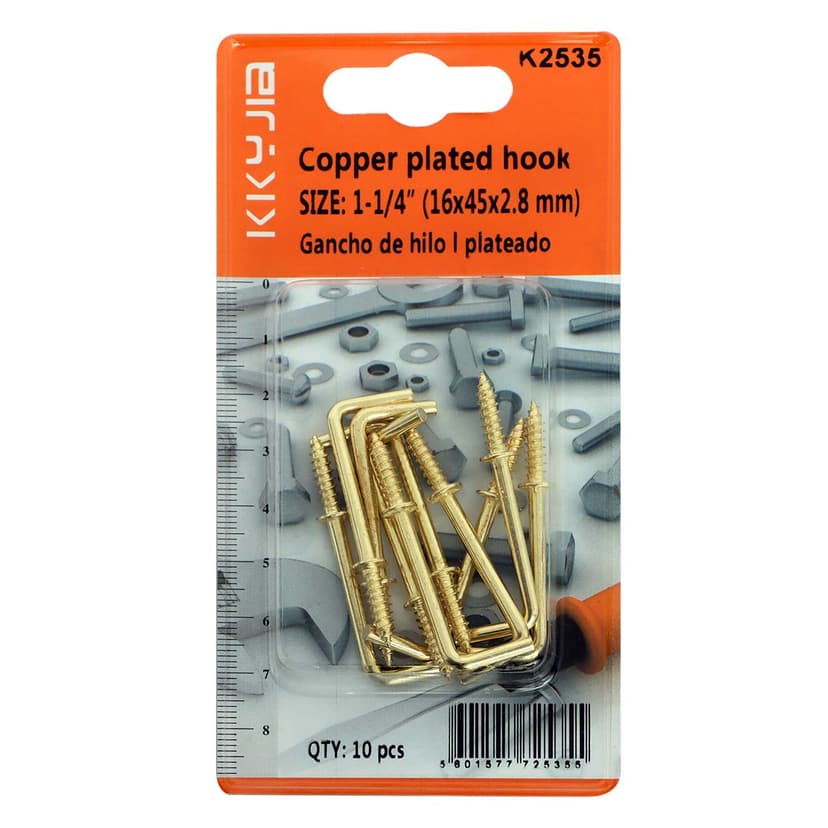 Copper-Plated Hook Screw 1.1x4mm