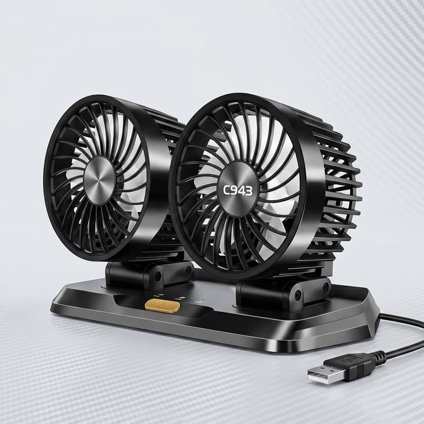 Car USB Twin Fan