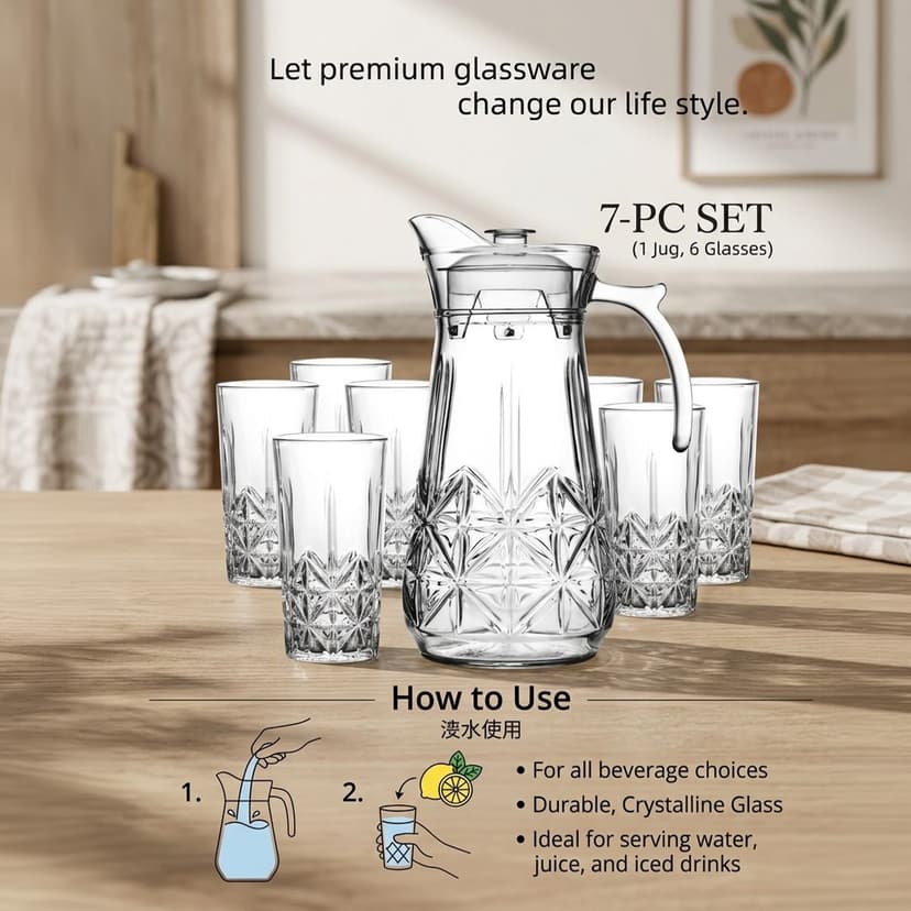 Water Glass Set 7 Piece