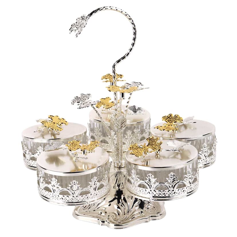 Candy Bowl Silver 5 Part