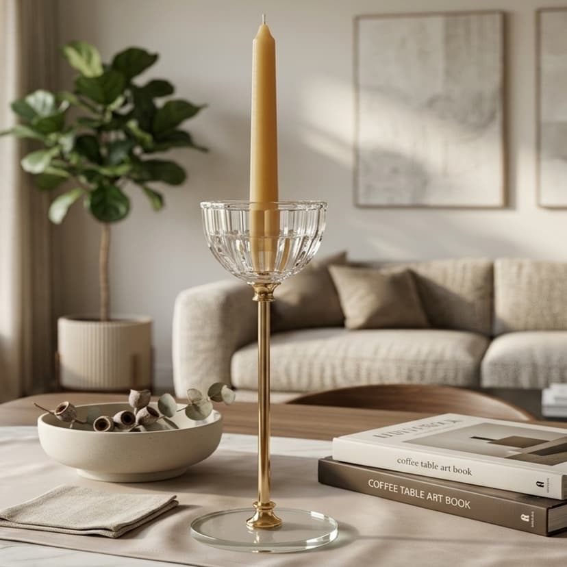 Gold & Silver Glass Candle Holder