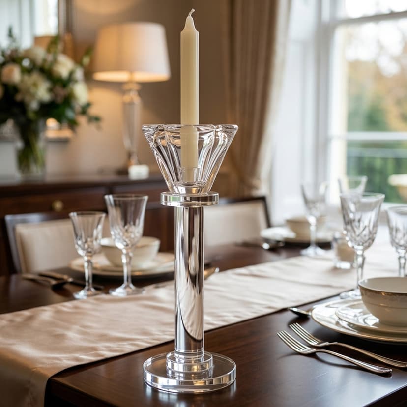 Gold & Silver Glass Candle Holder