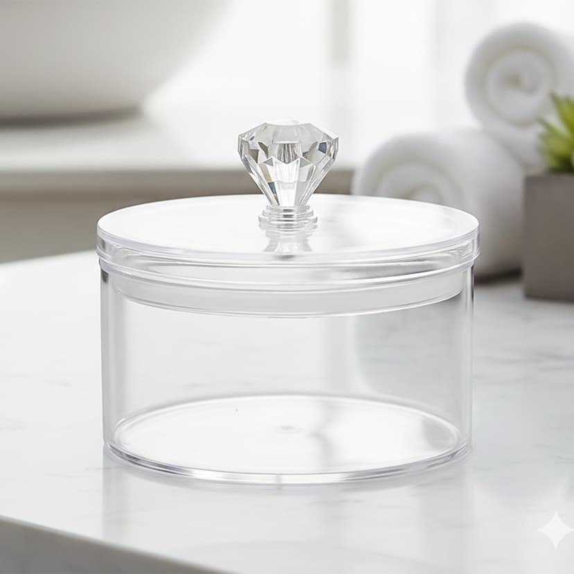 Clear Storage Jar with Diamond Knob