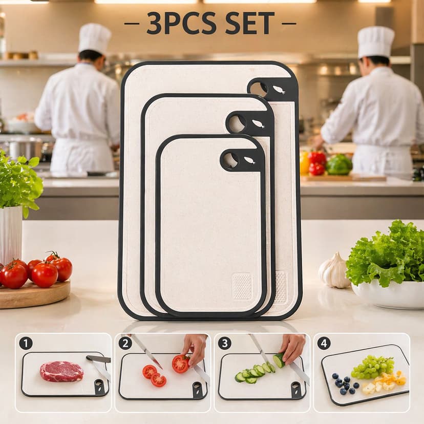 Cutting Board Set 3 Piece 26x16x0.7