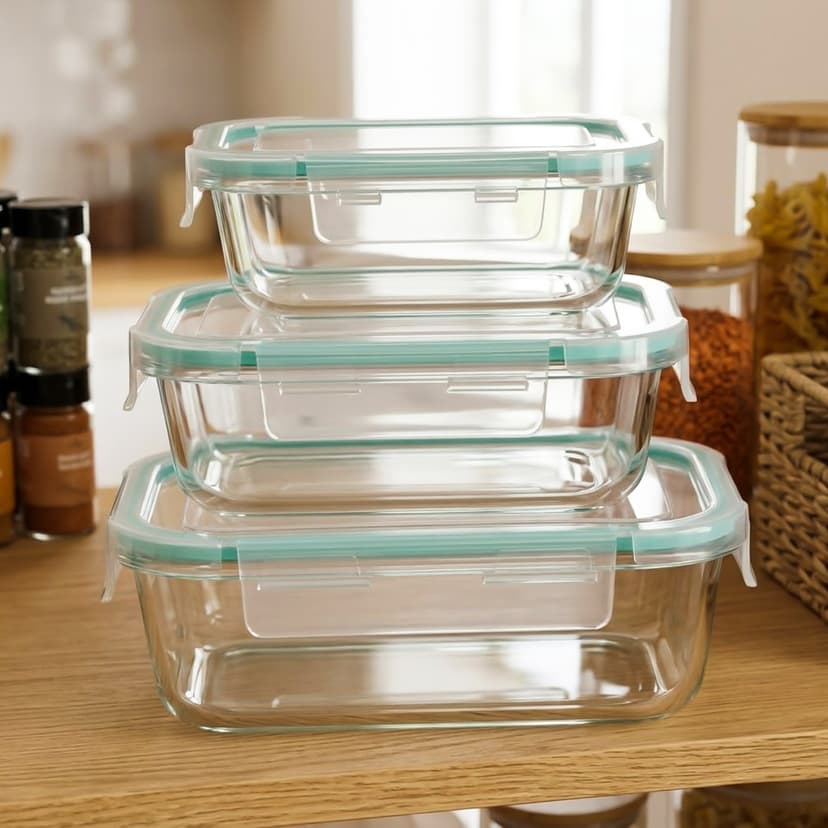Glass Food Container Set 3pcs