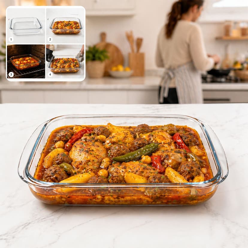 Square Glass Baking Dish 1.6L