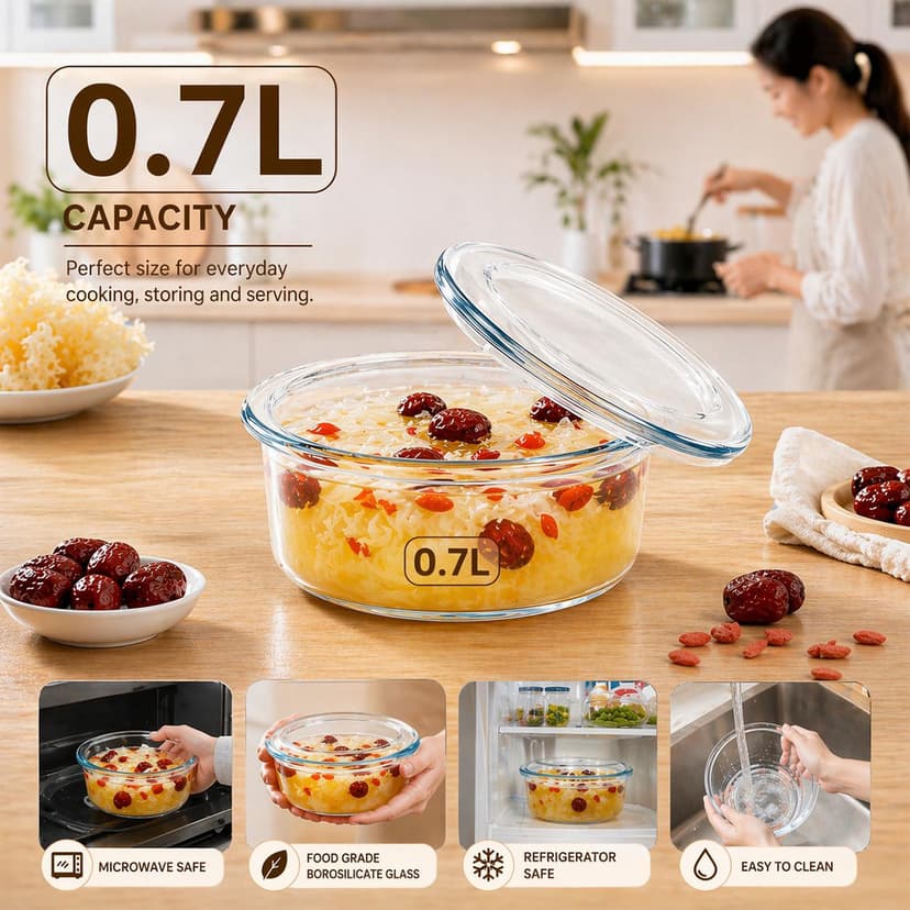 Glass Oven Bowl with Lid