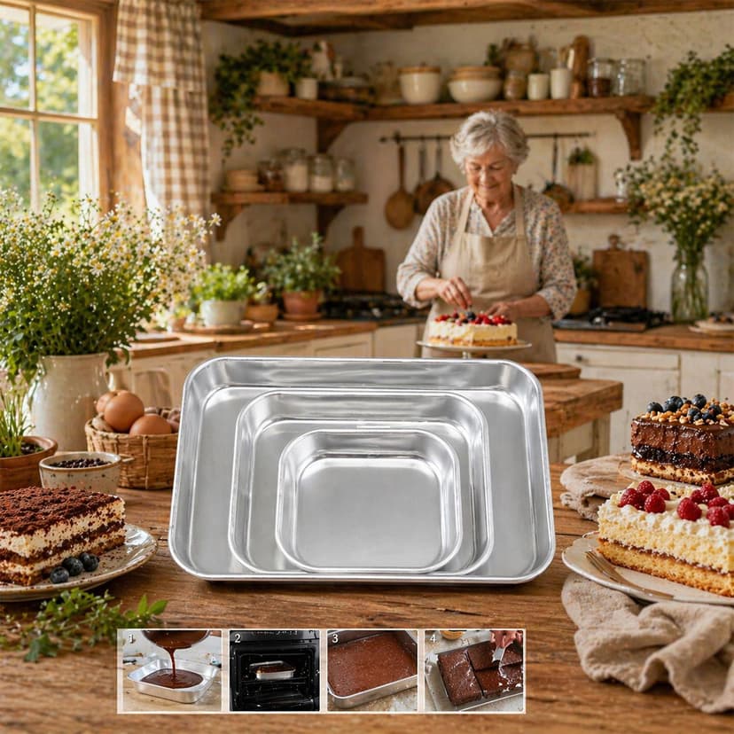 Aluminium Baking Pan Set 3 Piece