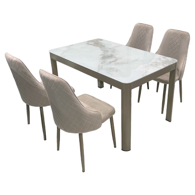 Marble Dining Table with 4 Chairs
