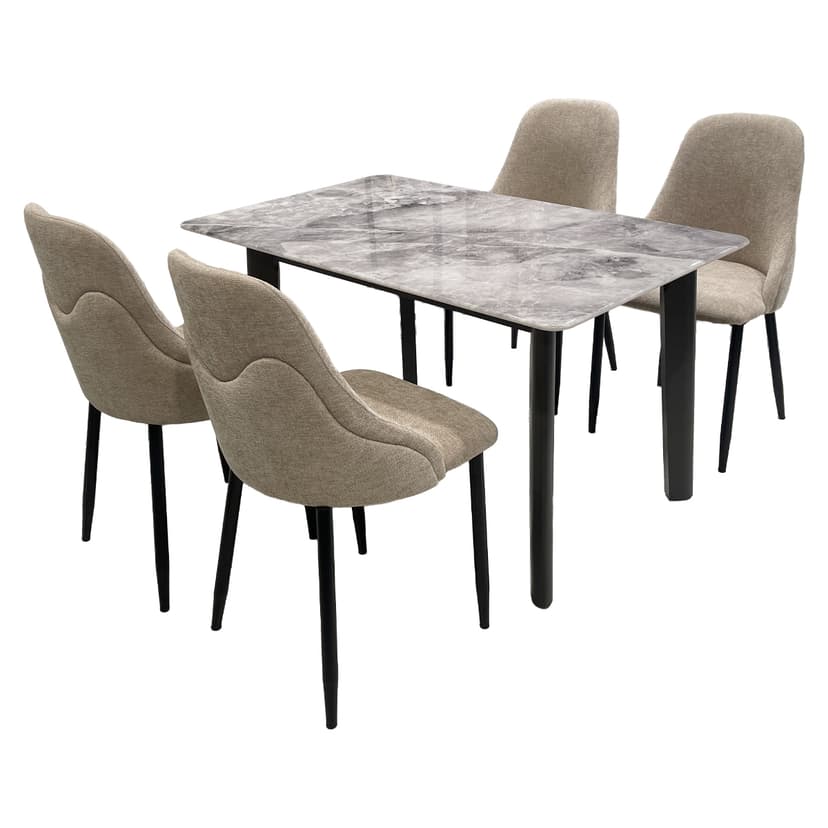 Marble Dining Table with 4 Chairs