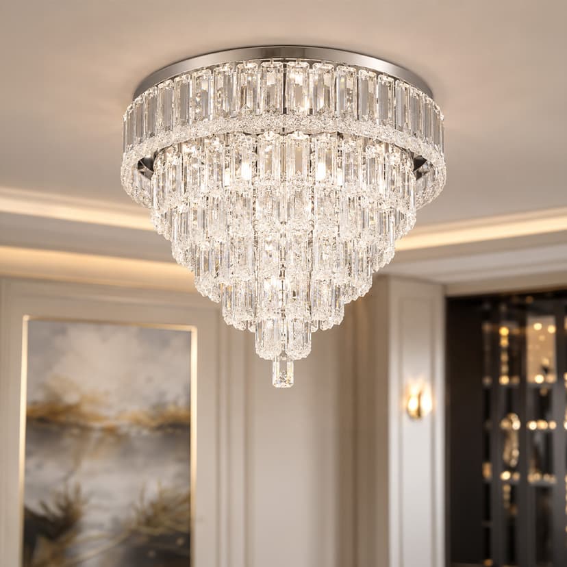 Crystal Ceiling Light Silver