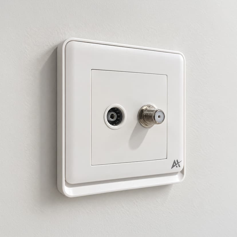 Coaxial and Audio Connectors Switch White Color