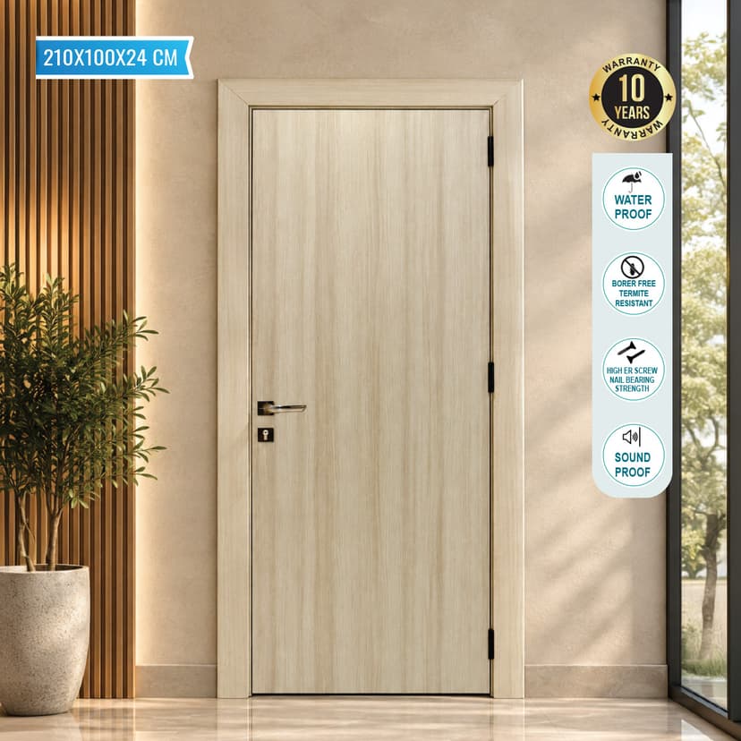 باب من مادة WPC مع إطار بمقاس 22×98×240 سم