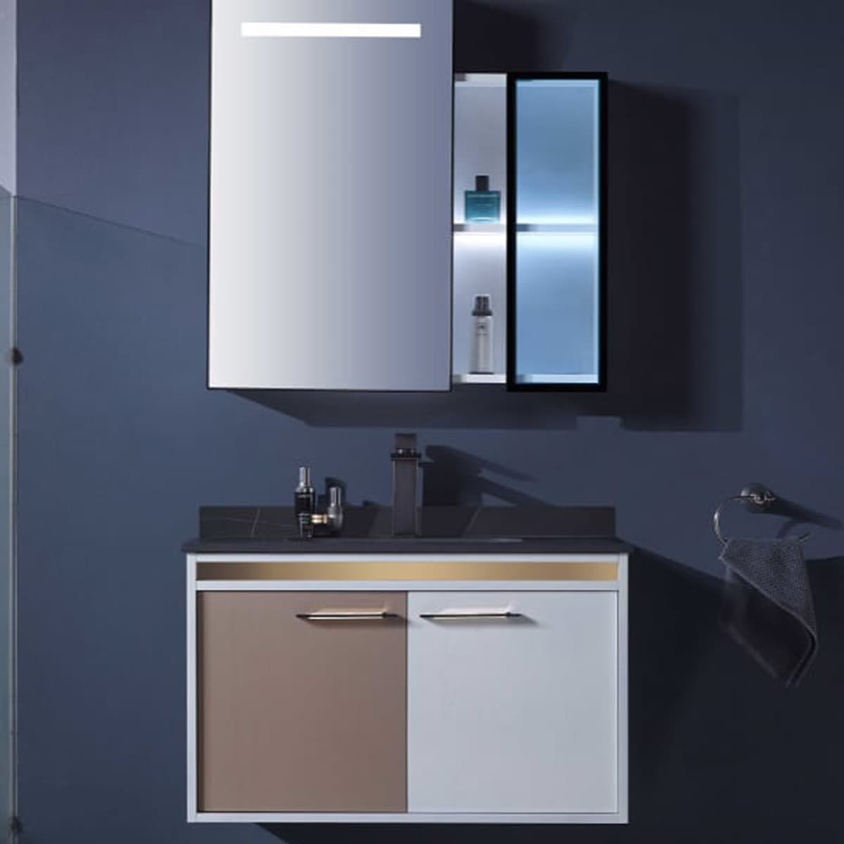 Bathroom cabinet 80cm 2box 