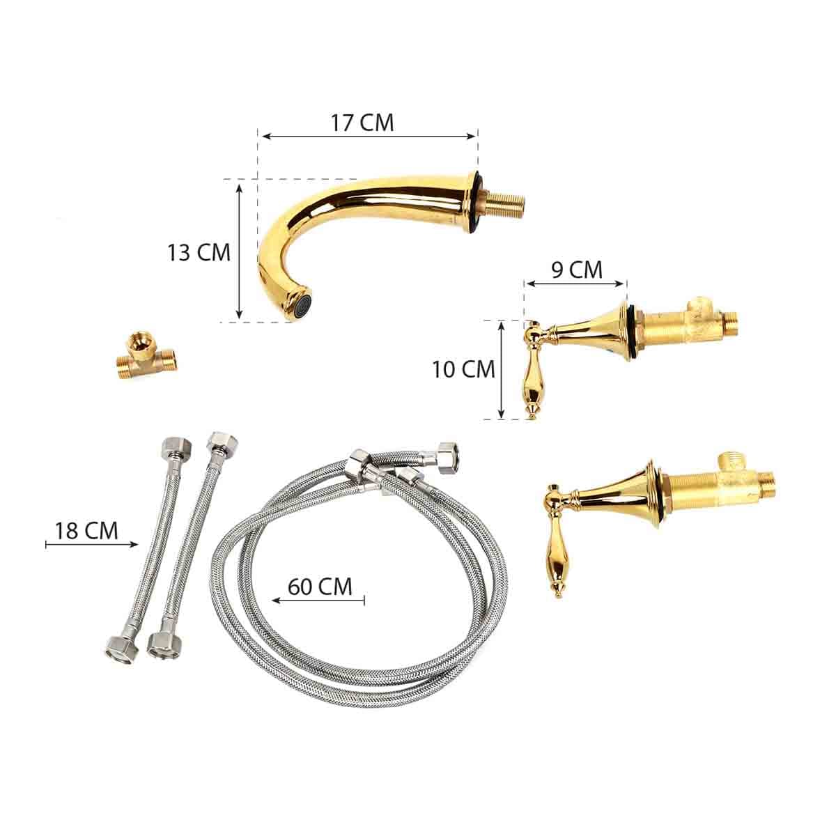 3 Hole- Basin Mixer W/Hose