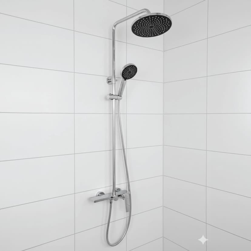 Brass Modern Shower Column Chrome