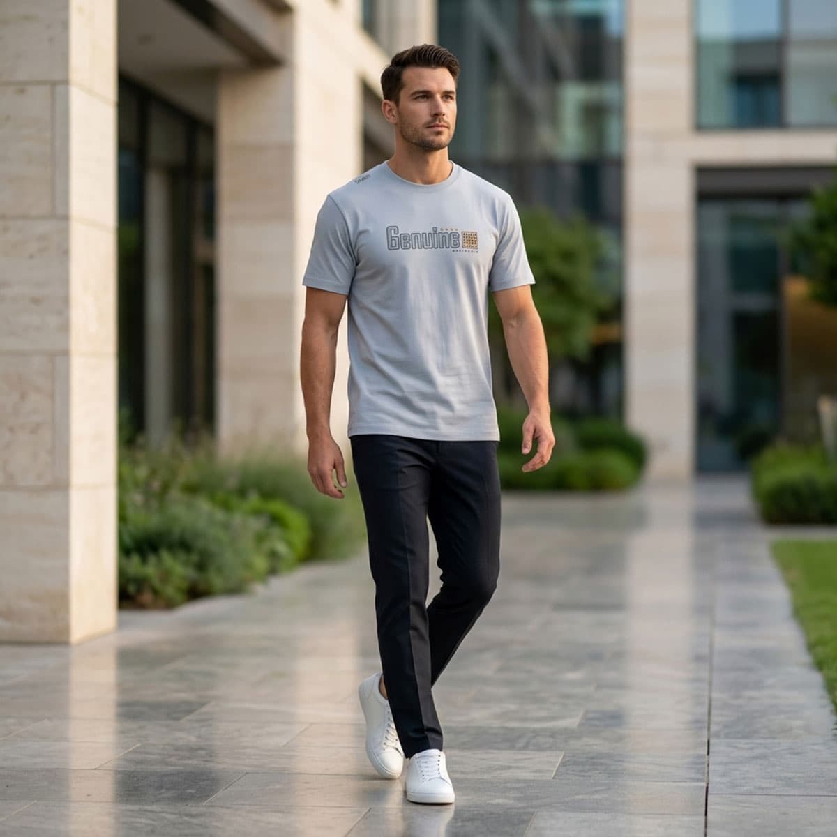 Men Plain Round Neck T-Shirt