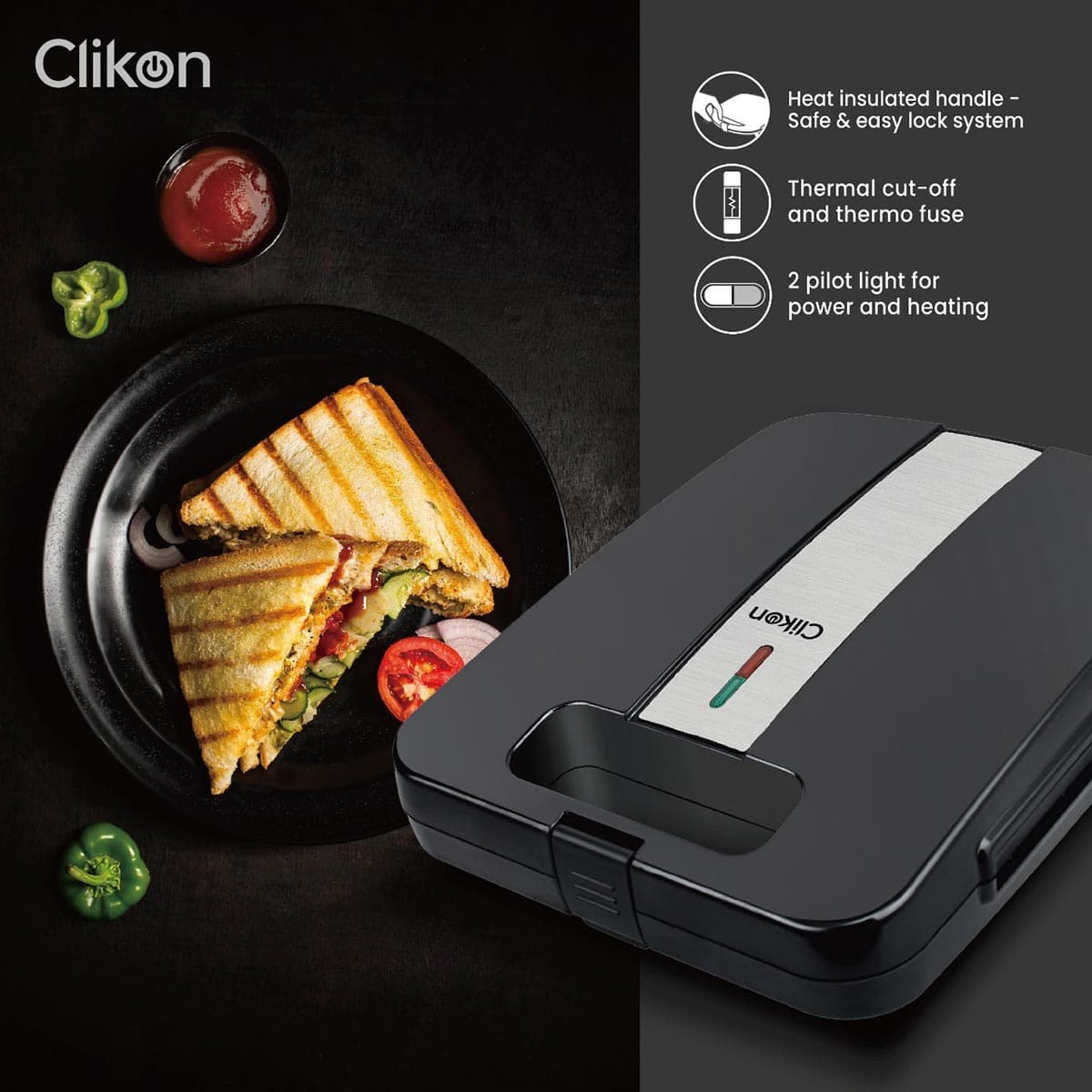Clikon 4 Slice Sandwich Maker - Ck2470
