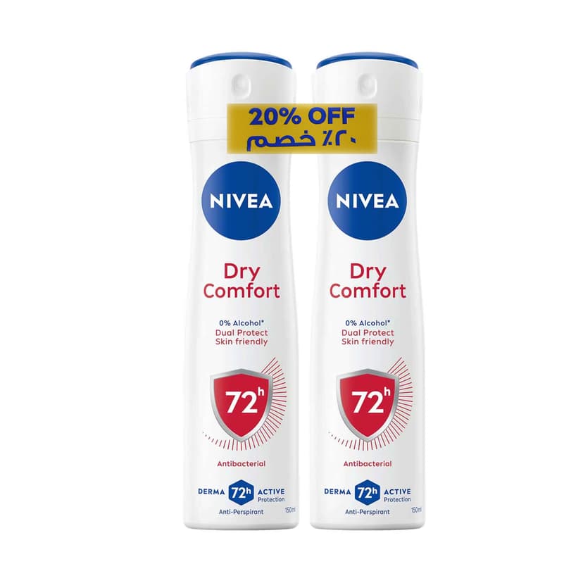 NIVEA Dry Comfort Anti-Perspirant Spray 2x150ml
