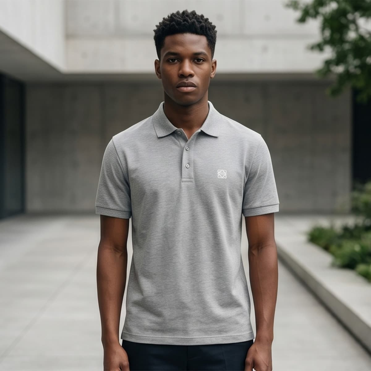 Men Polo T-Shirt Plus Size-Grey-3XL