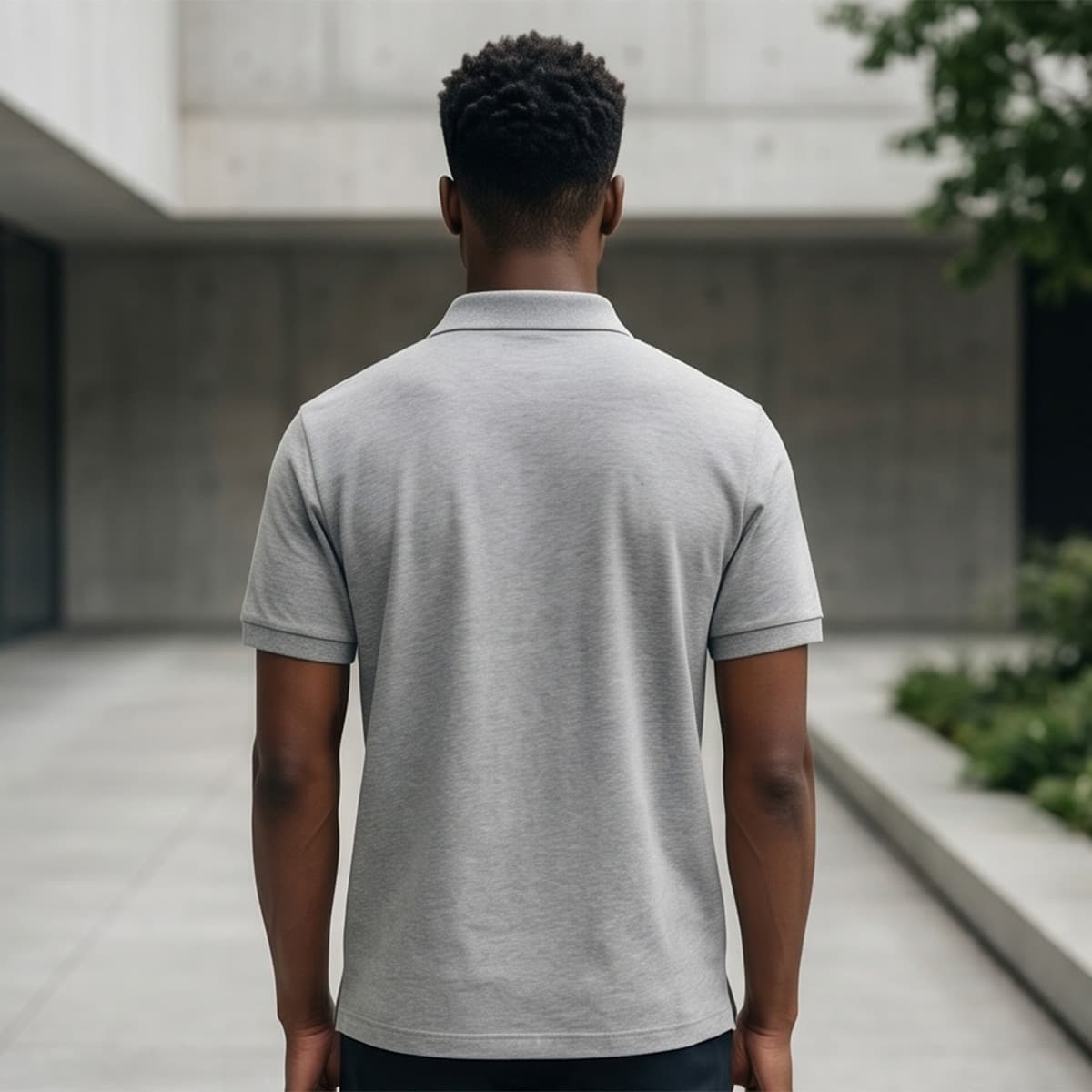 Men Polo T-Shirt Plus Size-Grey-3XL