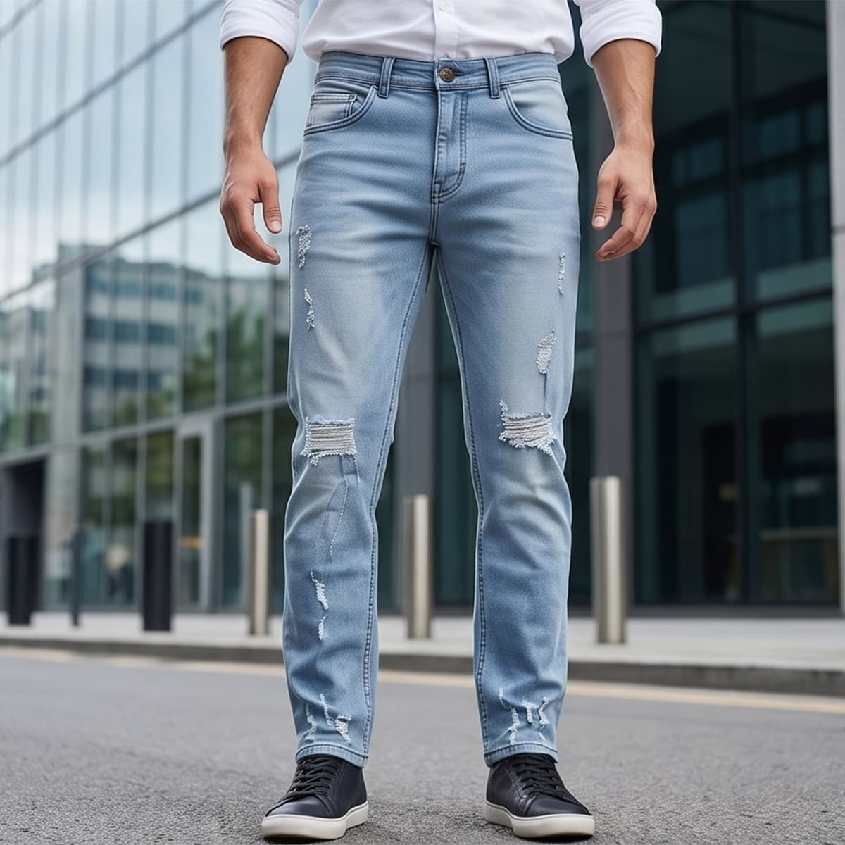 Men Cut Fit Jeans-Light Blue-29