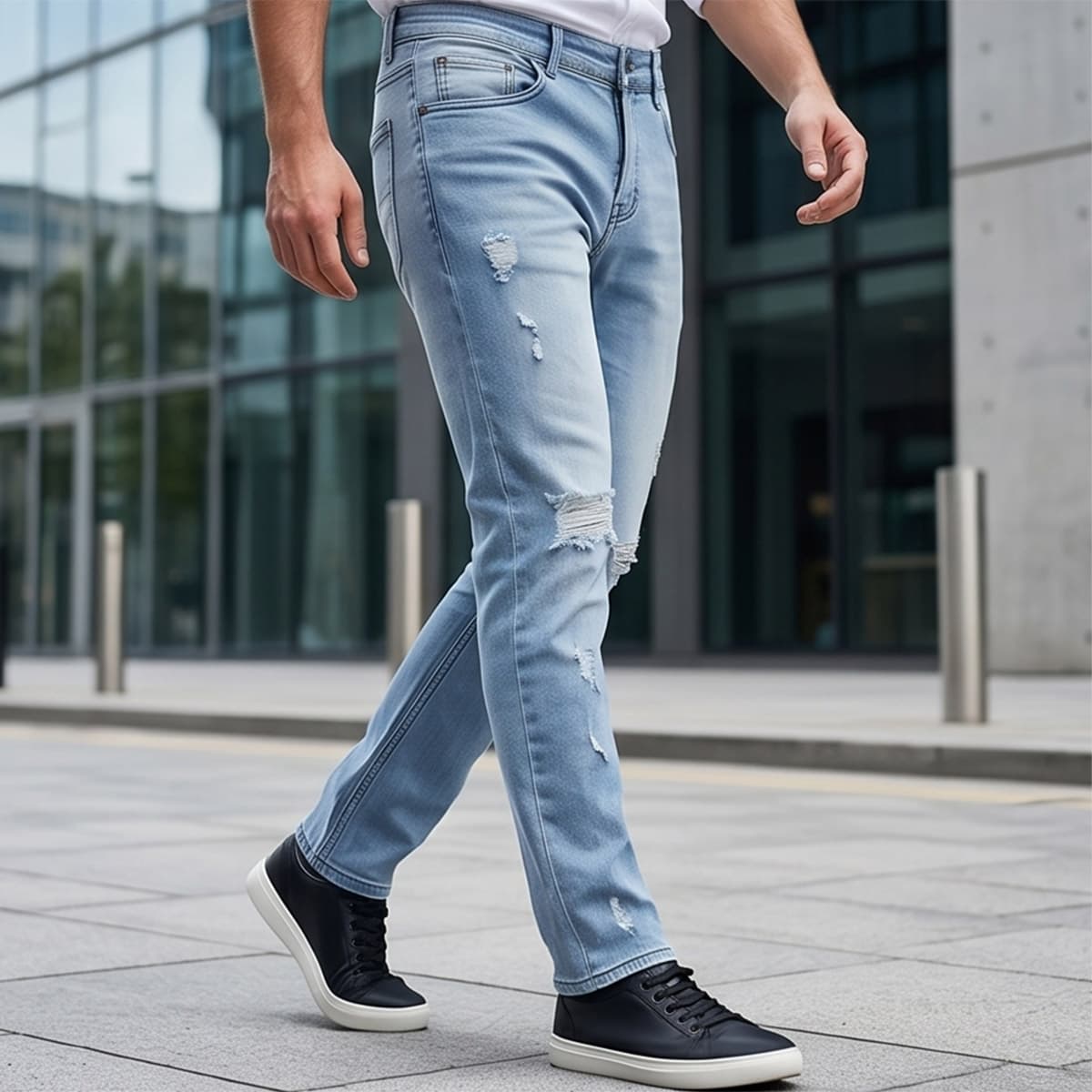 Men Cut Fit Jeans-Light Blue-29