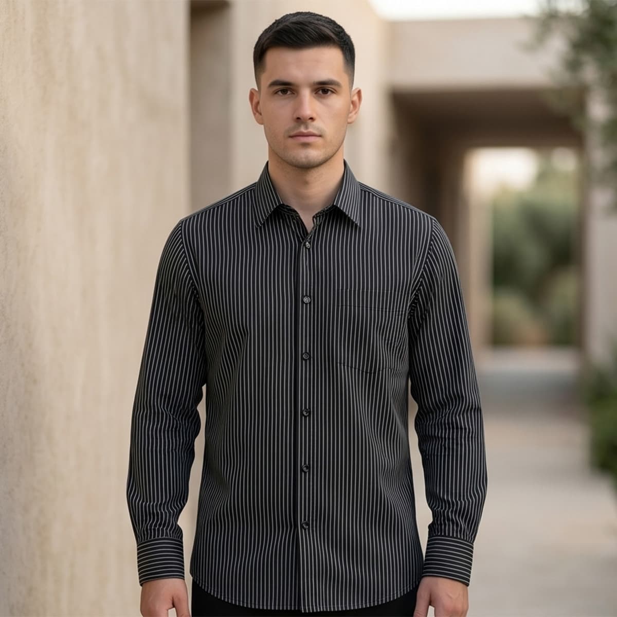 Men Classic Print Formal Shirt