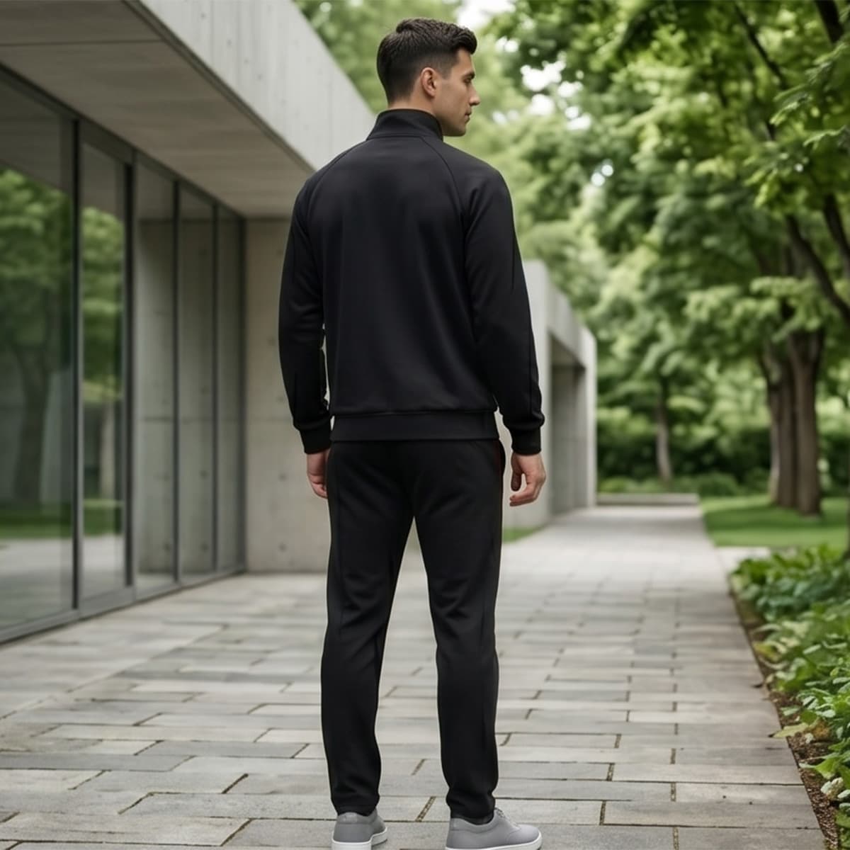 Men Track Suit-Black-M