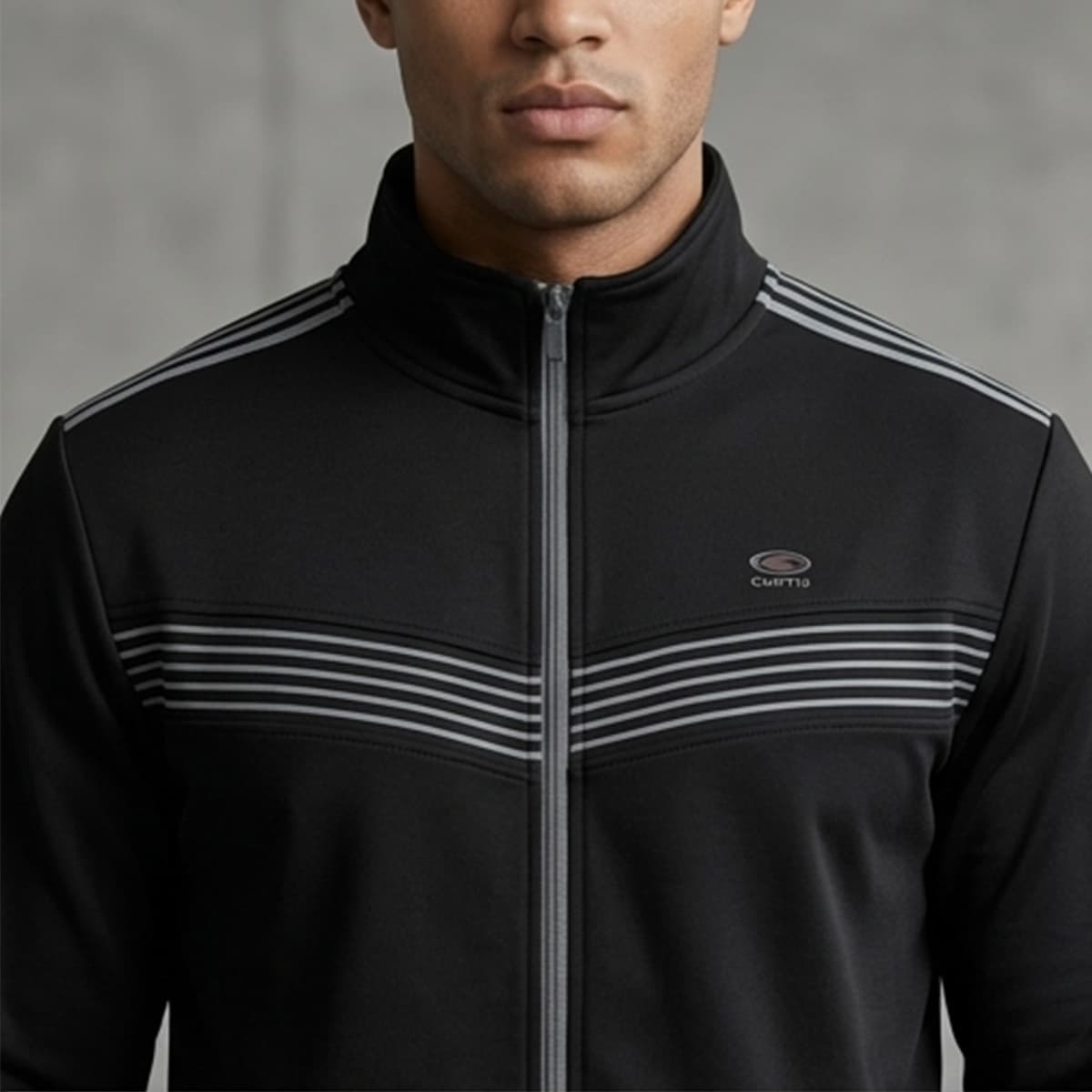 Men Cotton Track Suit-Black-M